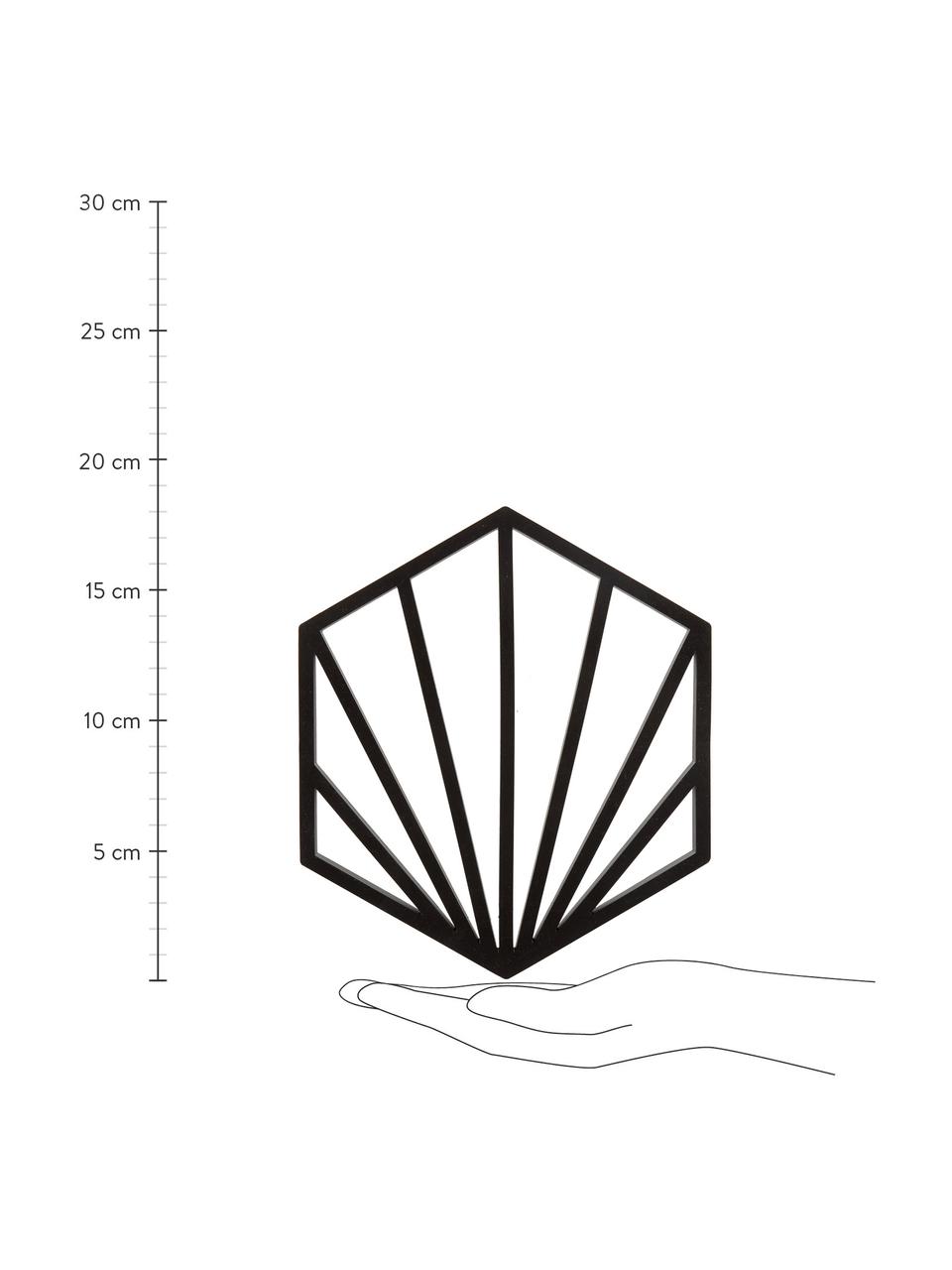 Podstawka pod gorące naczynia z silikonu Shell, 2 szt., Silikon, Czarny, S 16 x W 1 cm