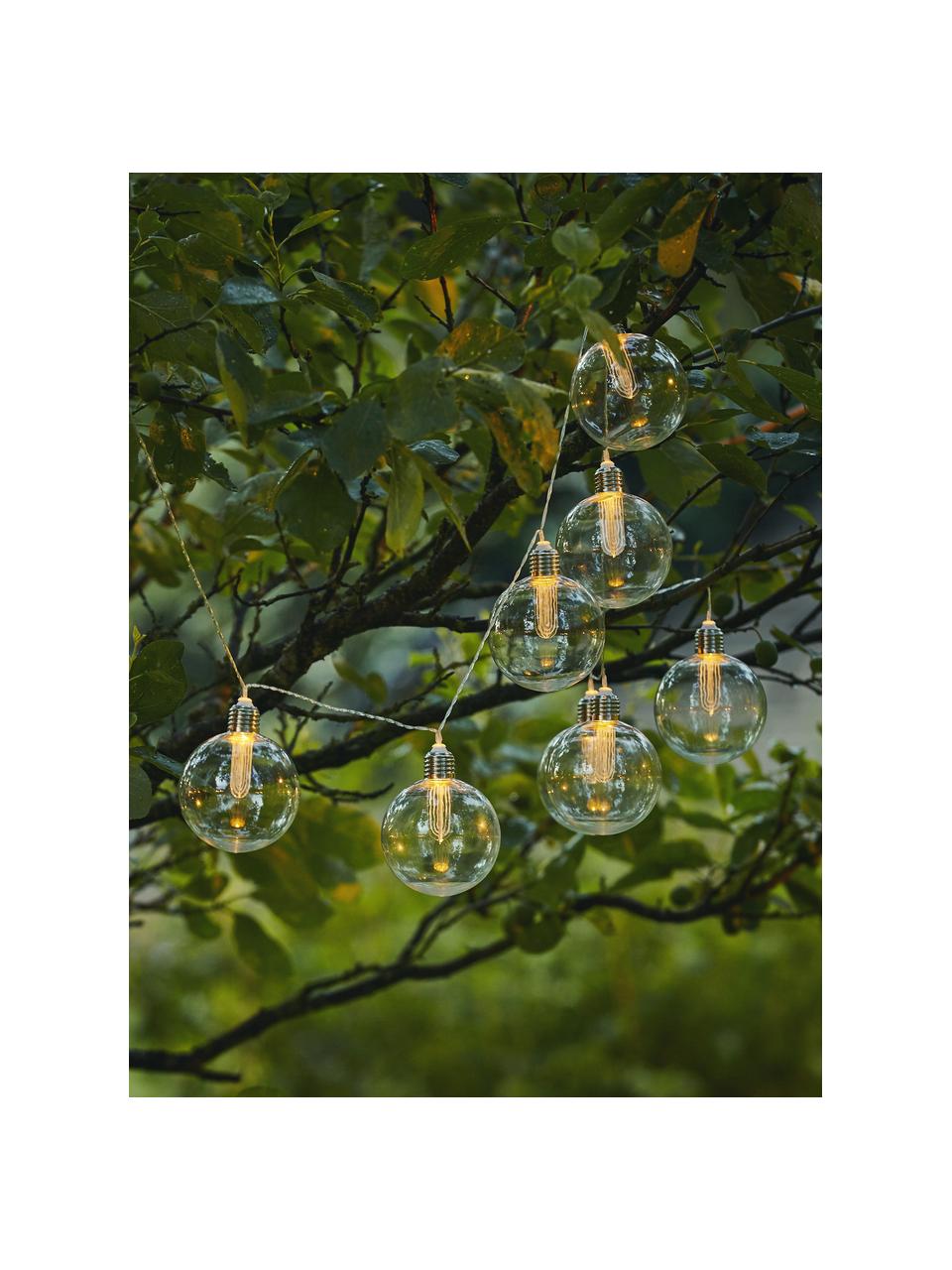 Solar LED-Lichterkette Chania, Kunststoff, Transparent, Silberfarben, L 245 cm, 8 Lampions