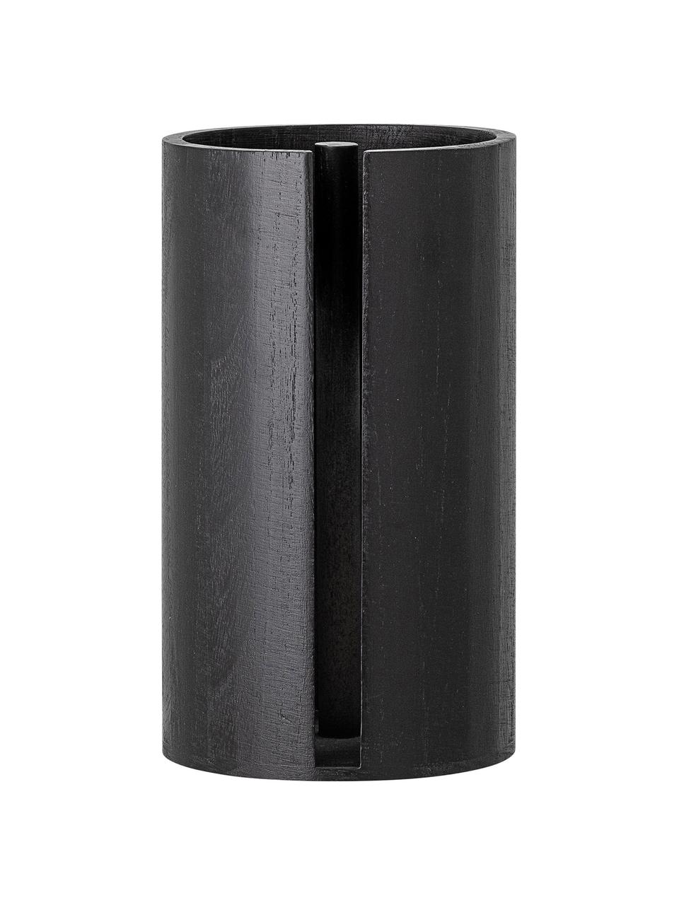Küchenrollenhalter Stand aus Holz, Paulowniaholz, beschichtet, Schwarz, Ø 15 cm