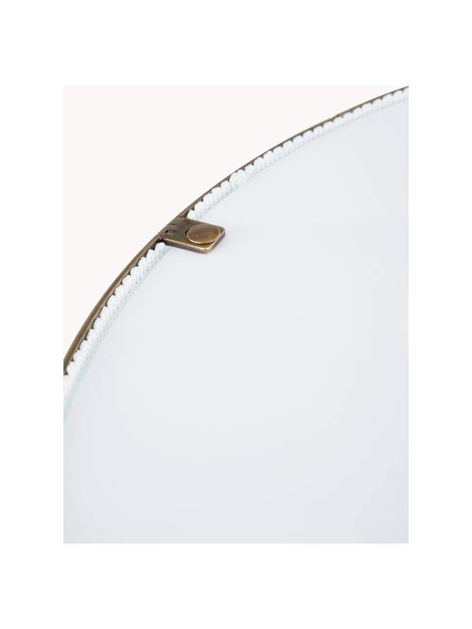 Lámpara de techo con flecos Regency, Pantalla: tela, Anclaje: metal recubierto, Cable: cubierto en tela, Tonos azul petroleo, blanco, Ø 45 x Al 16 cm