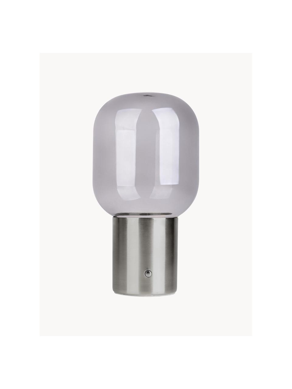 Lampada da tavolo piccola a LED Albero, Paralume: vetro, Argentato, grigio chiaro, Ø 13 x Alt. 25 cm