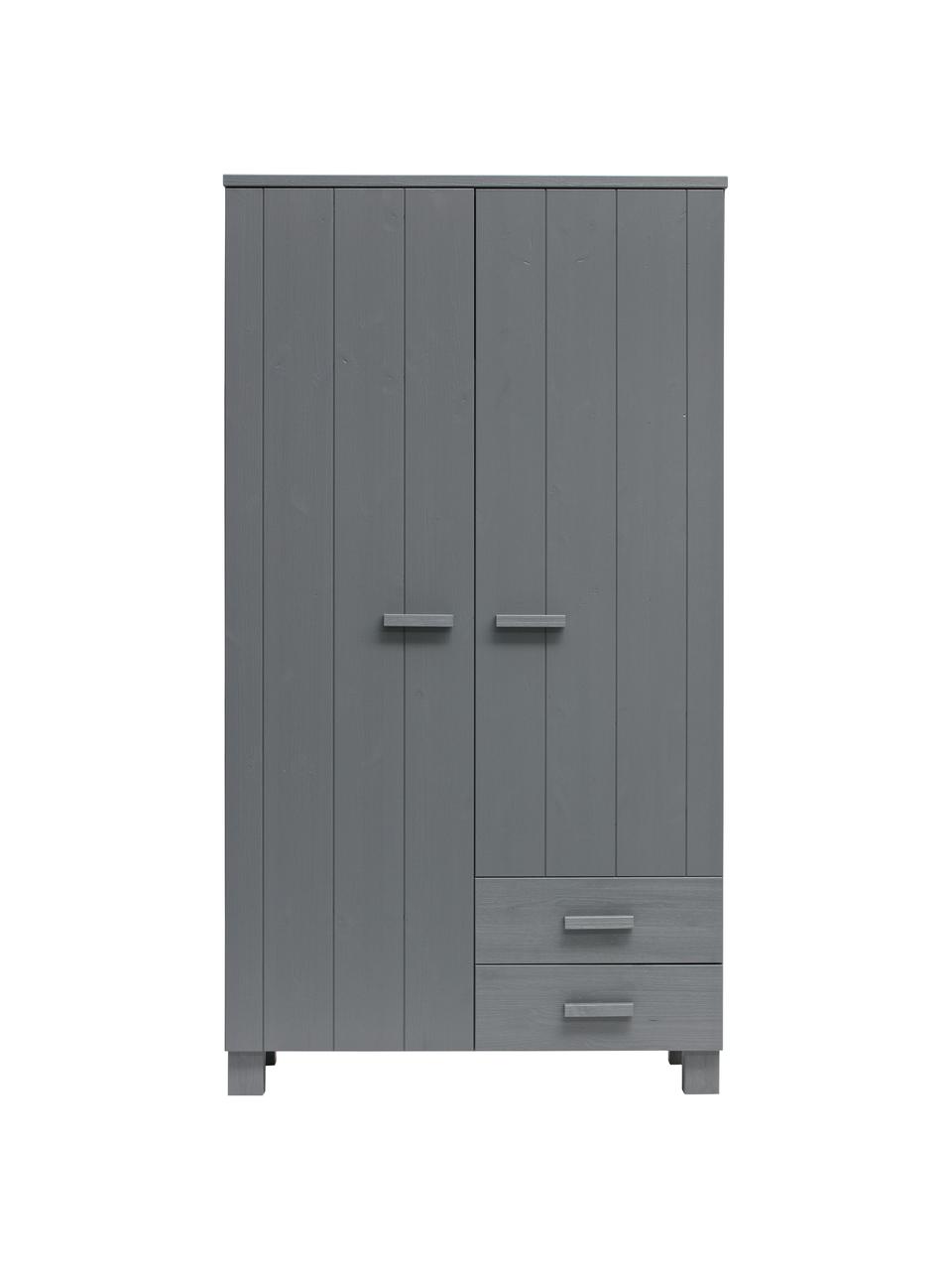 Armadio grigio con cassetti Dennis, Grigio scuro, Larg. 111 x Alt. 202 cm