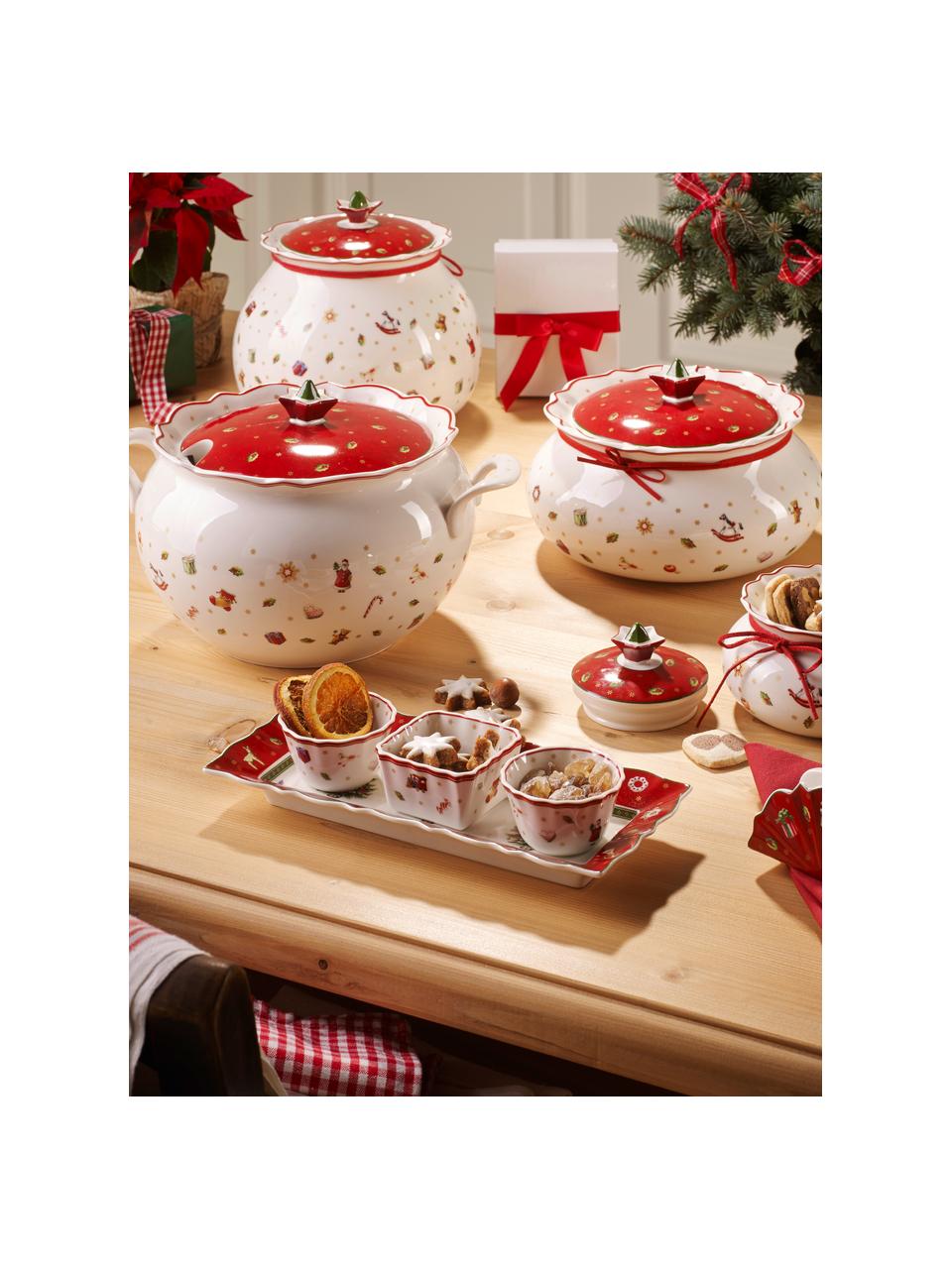 Súprava porcelánových misiek na dipy Toy's Delight, 4 diely, Prémiový porcelán, Červená, biela, Súprava s rôznymi veľkosťami