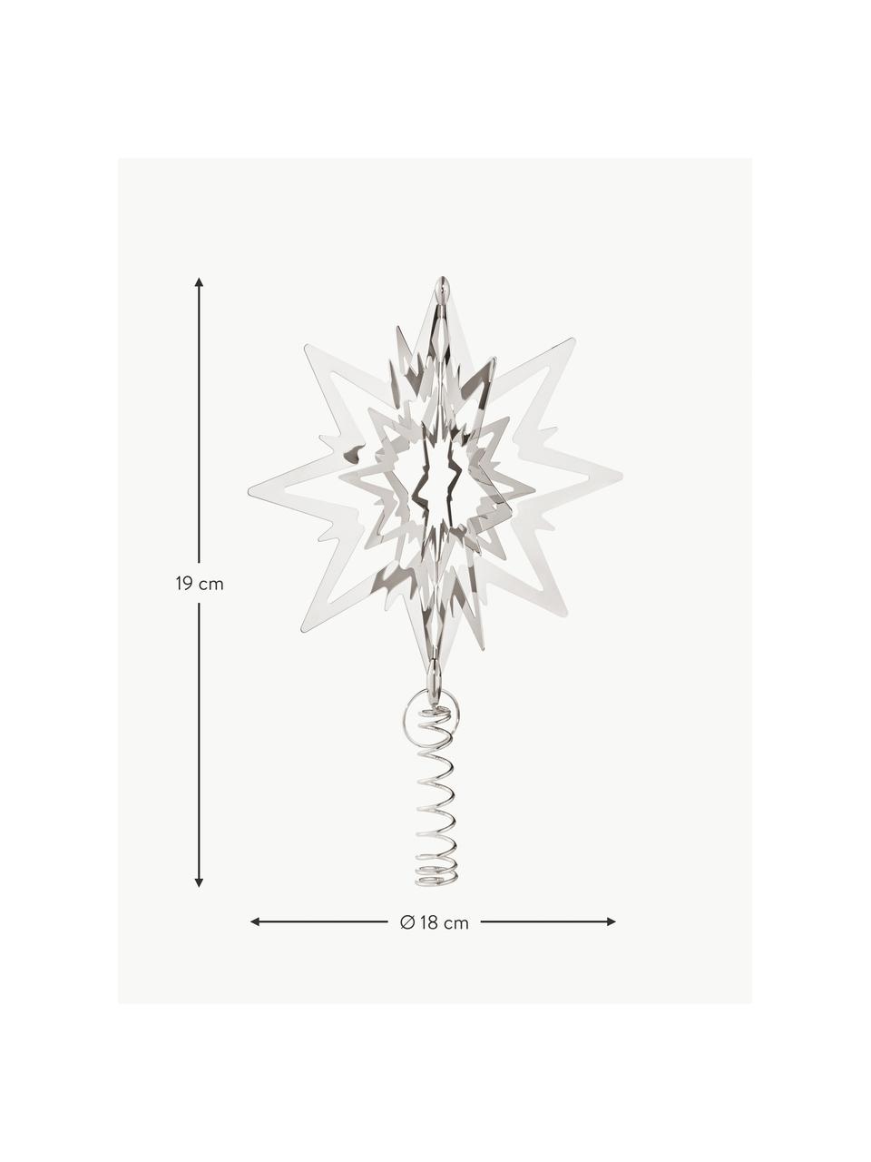 Ozdoba na czubek choinki CC, Stal szlachetna pokryta palladem, Odcienie srebrnego, Ø 18 x W 19 cm