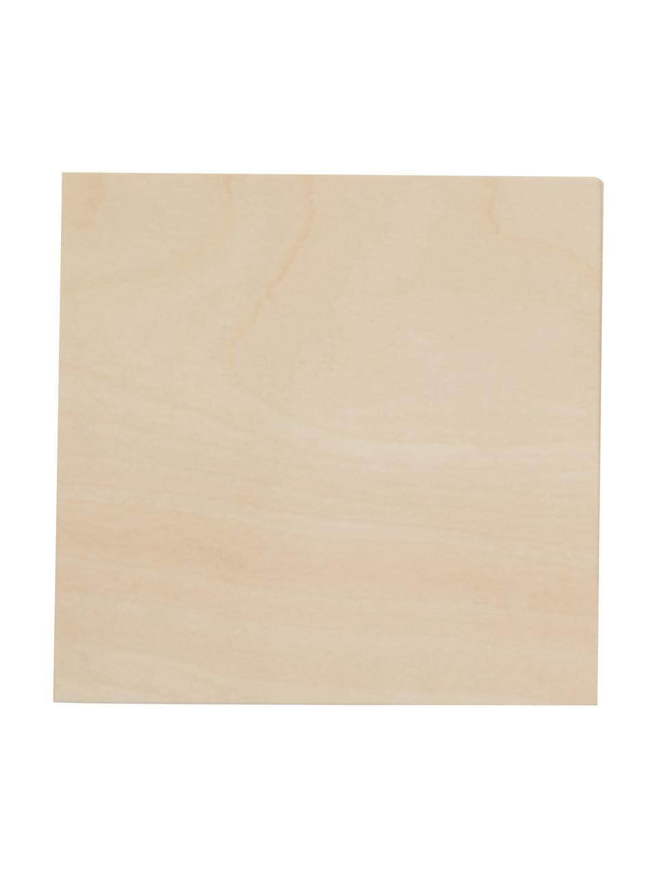 Kleine Wandleuchte Quad aus Holz, Lampenschirm: Holz, Beige, B 10 x H 10 cm