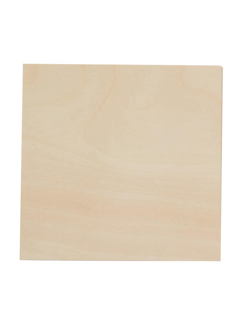 Kleine wandlamp Quad van hout, Lampenkap: hout, Beige, B 10 x H 10 cm