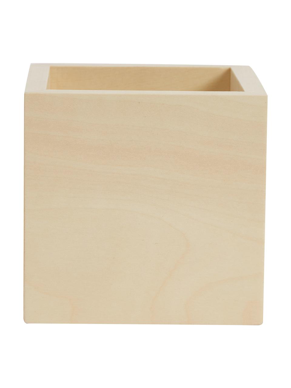 Applique in legno Quad, Paralume: legno, Beige, Larg. 10 x Alt. 10 cm