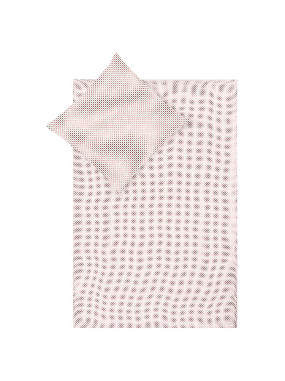 Housse de couette réversible en satin de coton Izia, Rose, blanc, rose bonbon