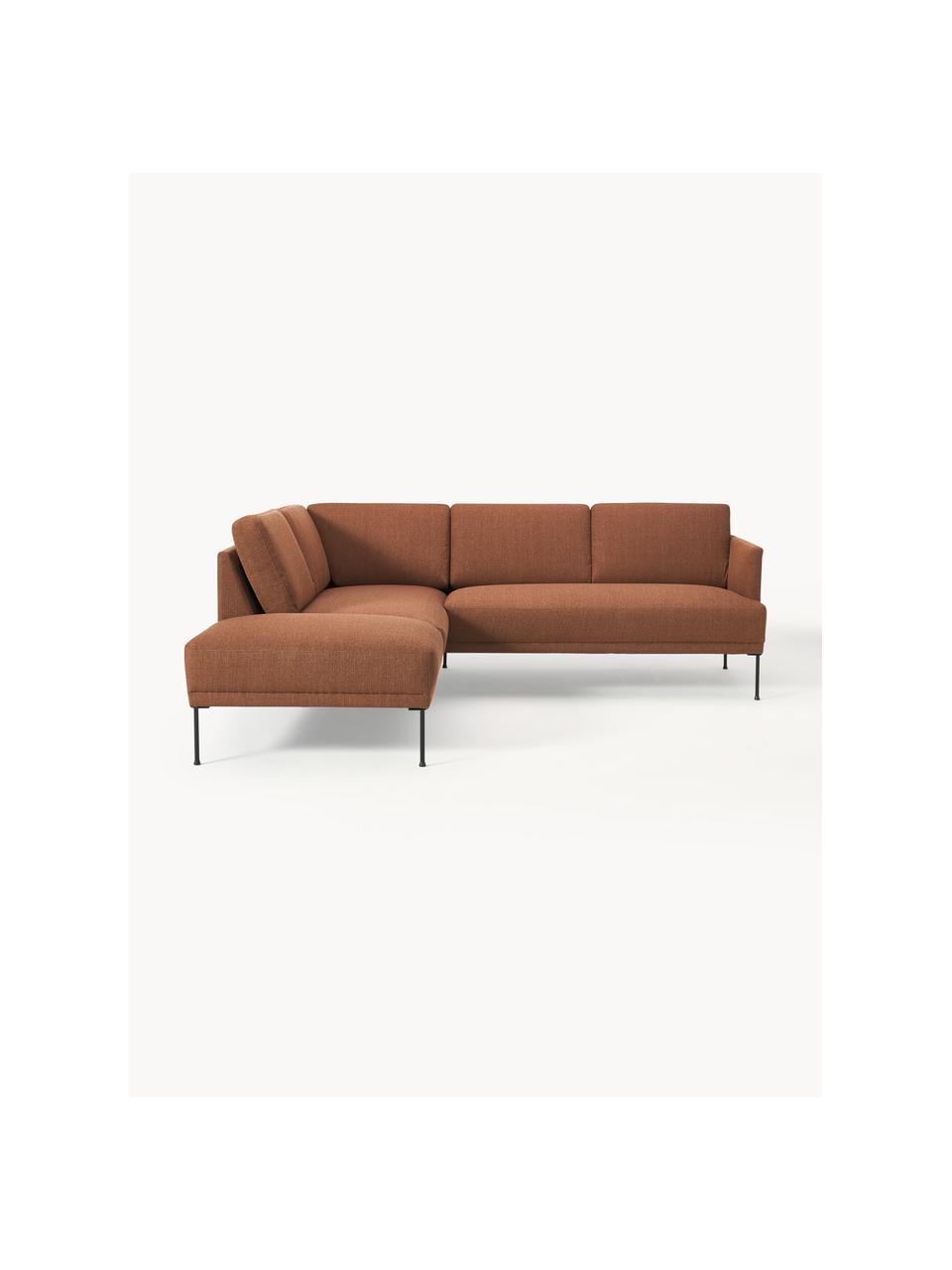 Ecksofa Fluente, Bezug: 100% Polyester 35.000 Sch, Gestell: Massives Kiefernholz, Webstoff Nougat, B 221 x T 200 cm, Eckteil rechts