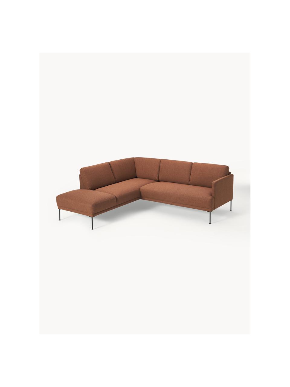 Ecksofa Fluente, Bezug: 100 % Polyester Der strap, Gestell: Massives Kiefernholz, Webstoff Nougat, B 221 x T 200 cm, Eckteil links