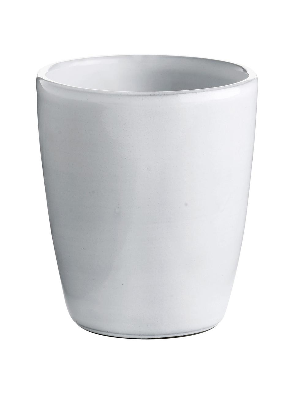 Keramik-Becher Haze in Weiss, 2 Stück, Keramik, glasiert, Weiss, Grau, Ø 10 x H 11 cm