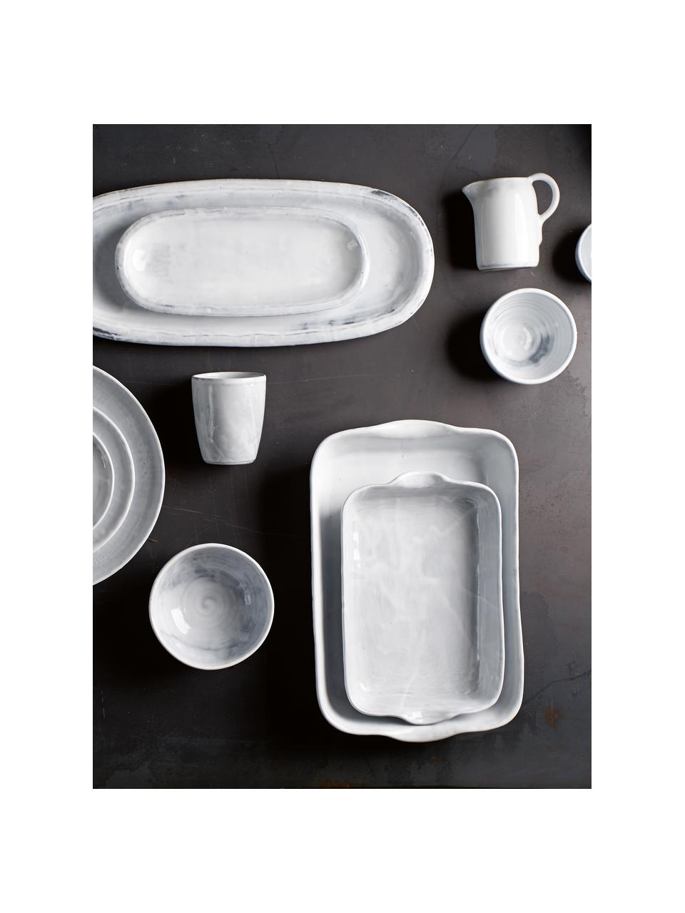 Keramik-Becher Haze in Weiss, 2 Stück, Keramik, glasiert, Weiss, Grau, Ø 10 x H 11 cm