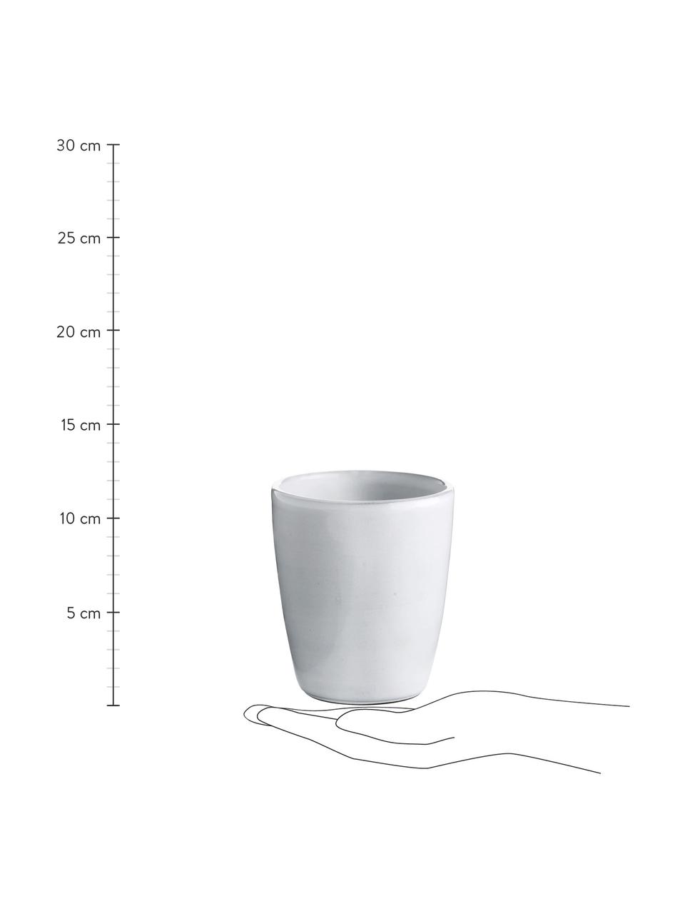 Tazas de cerámica Haze, 2 uds., Cerámica, esmaltada, Blanco, gris, Ø 10 x Al 11 cm