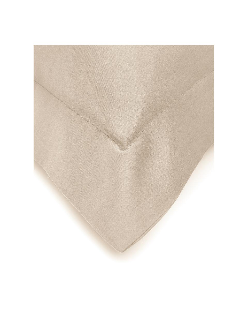 Baumwollsatin-Kissenbezug Premium in Taupe mit Stehsaum, 50 x 70 cm, Webart: Satin, leicht glänzend Fa, Taupe, B 50 x L 70 cm