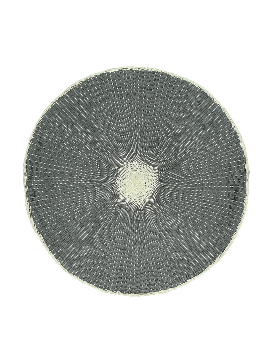 Tovaglietta americana rotonda Eclat 2 pz, Fibre di carta, Grigio, crema, Ø 38 cm