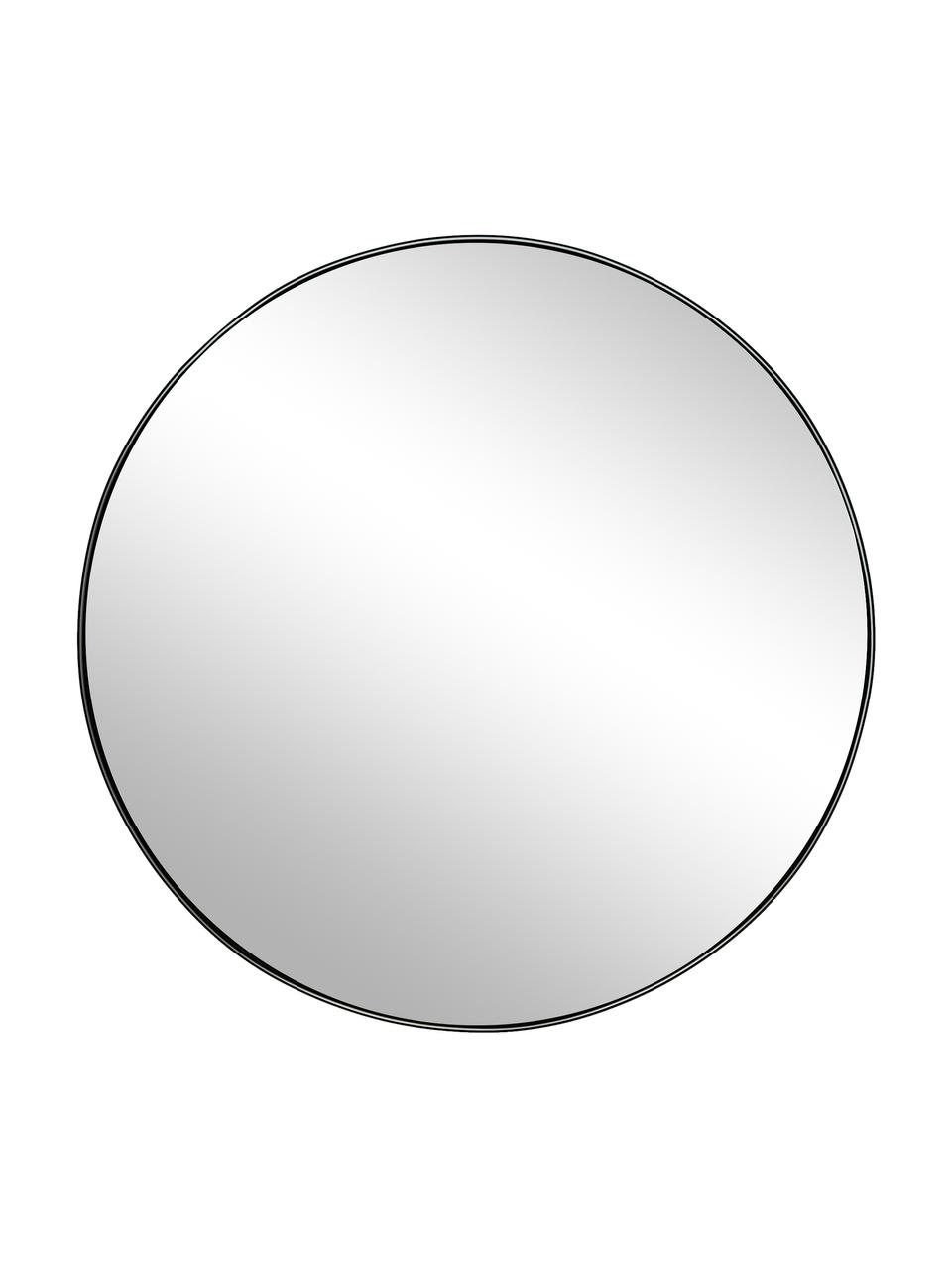 Kulaté nástěnné zrcadlo s černým kovovým rámem Lacie, Černá, Ø 55 cm, H 3 cm