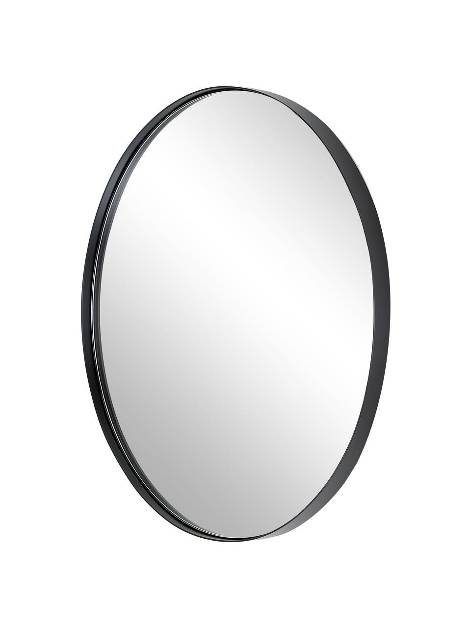 Ronde wandspiegel Lacie, Lijst: gecoat metaal, Zwart, Ø 55 cm
