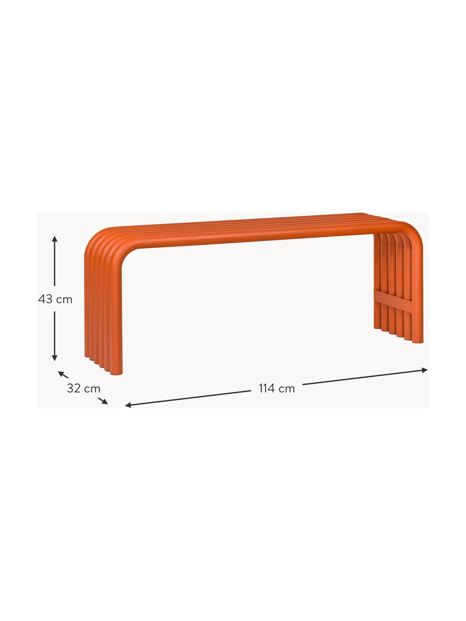Kovová lavička Nokk, Oceľ s práškovým náterom, Oranžová, Š 114 x V 32 cm