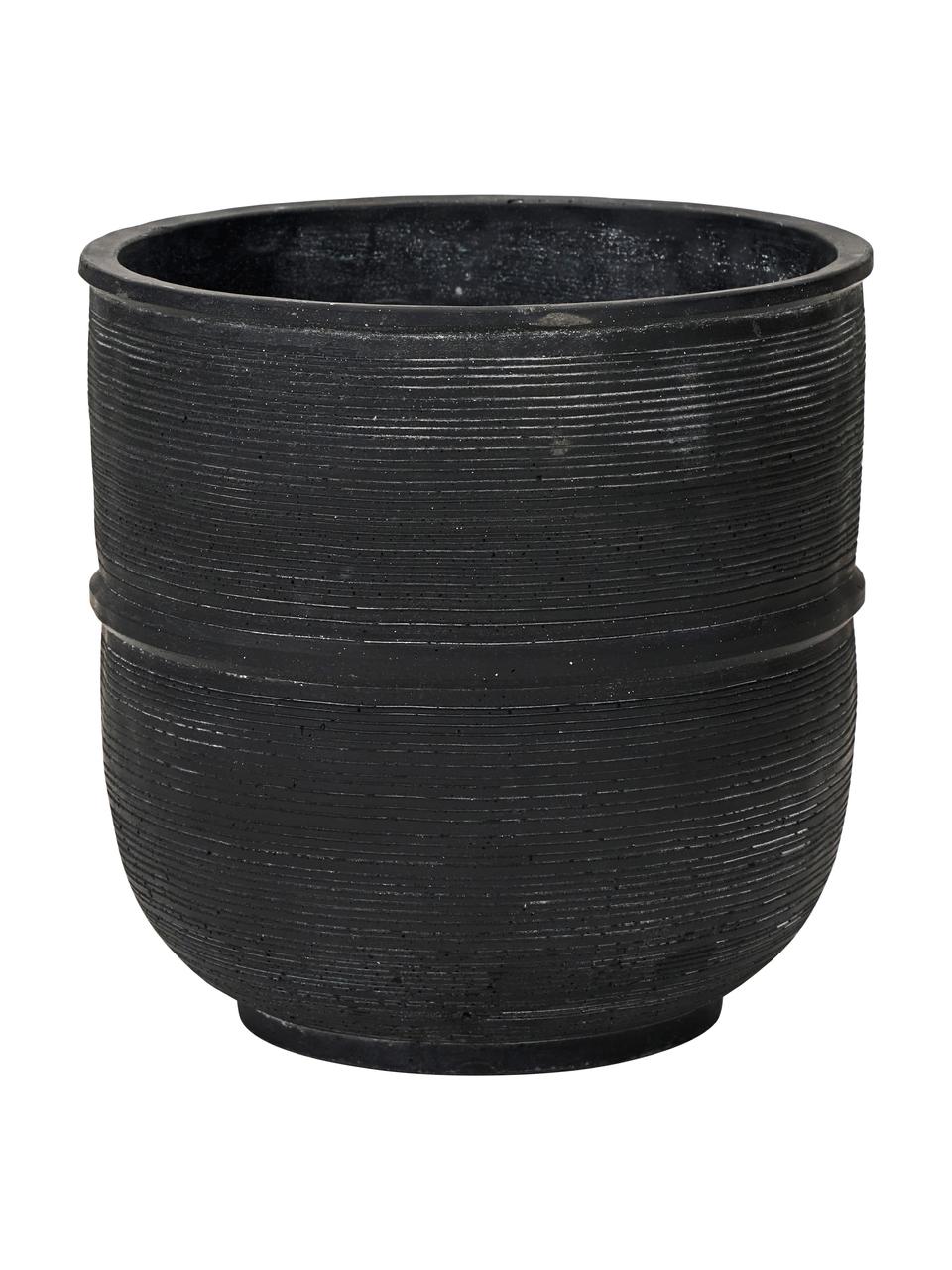 Macetero artesanal Ground, Cemento, Verde oscuro, Ø 28 x Al 40 cm