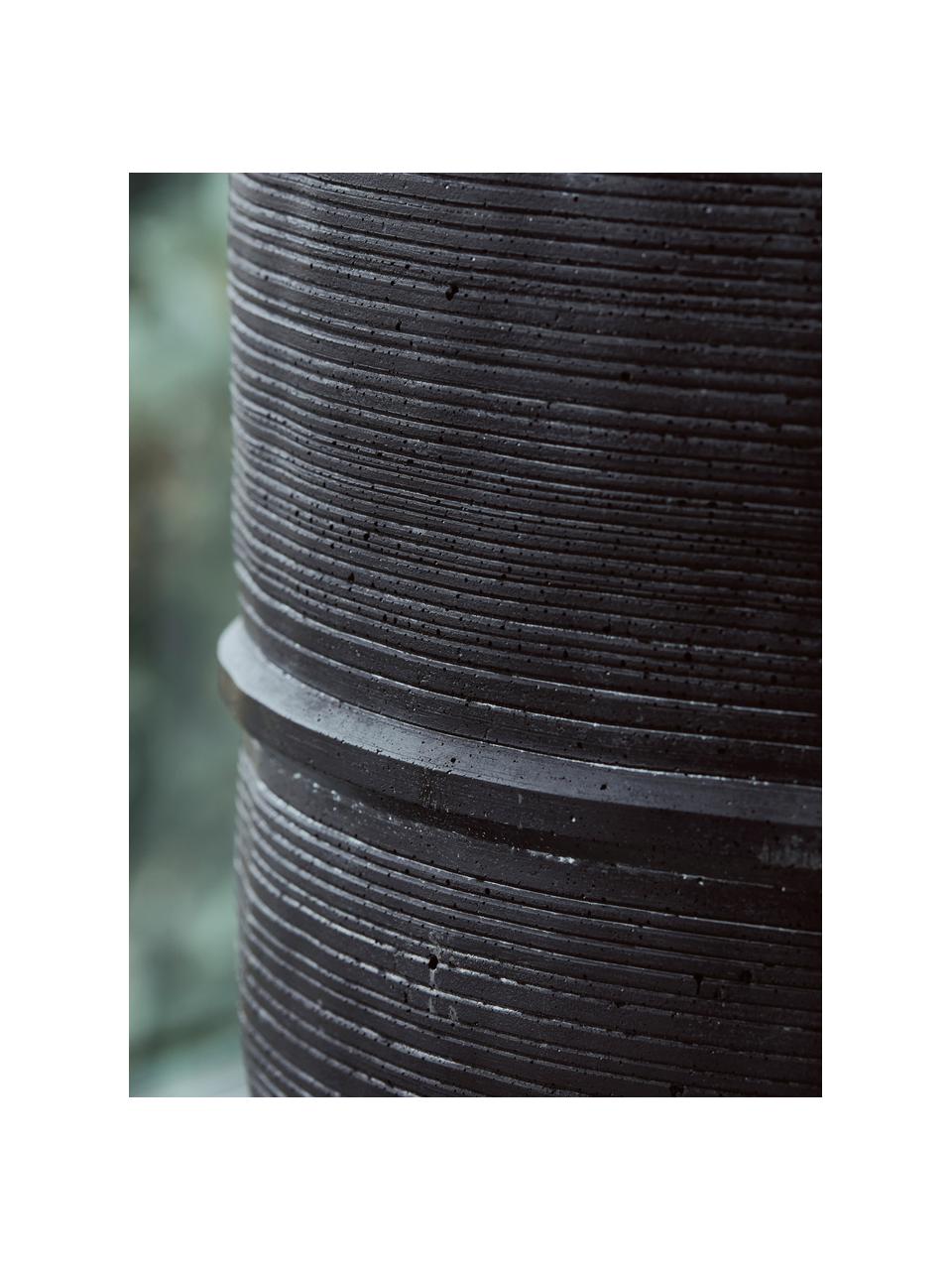 Macetero artesanal Ground, Cemento, Verde oscuro, Ø 28 x Al 40 cm
