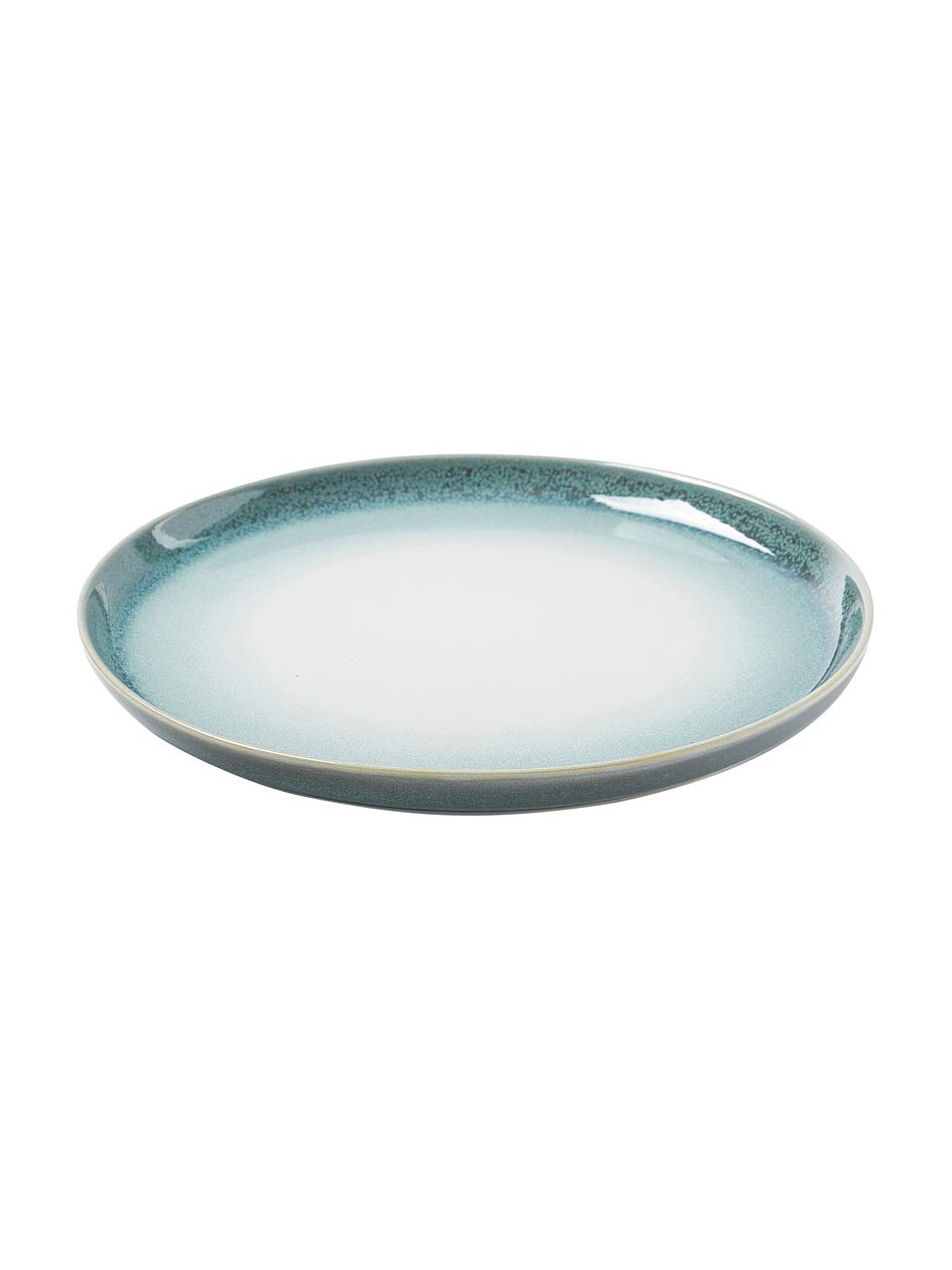 Plytký tanier Havana, 4 ks, Kamenina, glazúrovaná, Odtiene modrej, Ø 28 x V 3 cm