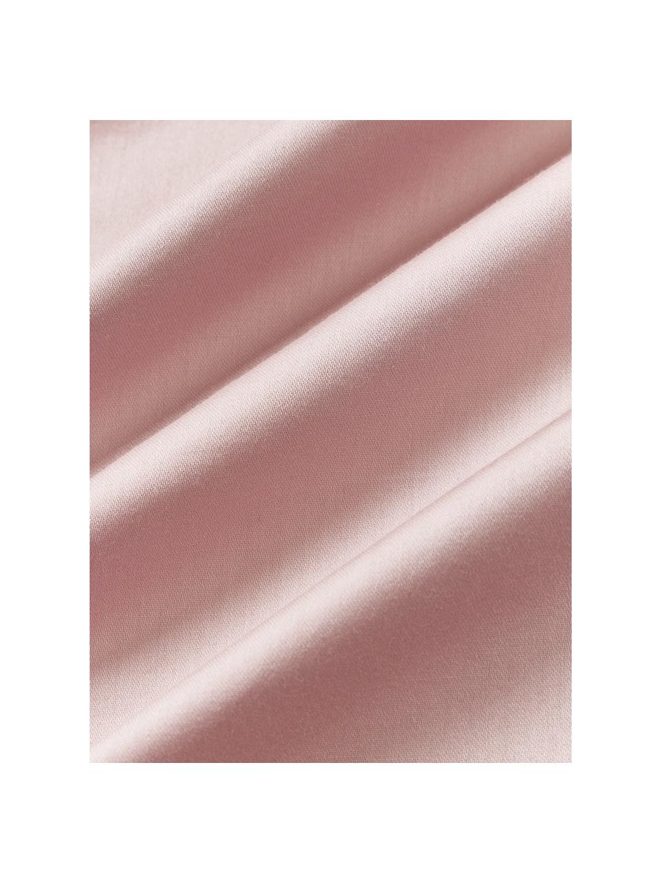 Prześcieradło z satyny bawełnianej Comfort, Blady różowy, S 240 x D 280 cm