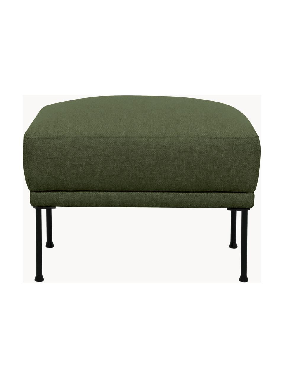 Sofa-Hocker Fluente mit Metall-Füssen, Bezug: 100% Polyester 40.000 Sch, Gestell: Massives Kiefernholz, FSC, Webstoff Dunkelgrün, B 62 x H 46 cm