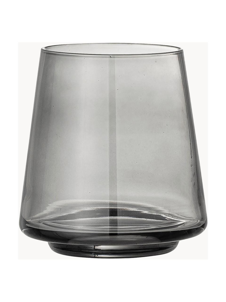 Vasos Yvette, 4 uds., Vidrio, Gris transparente, Ø 10 x Al 10 cm, 330 ml