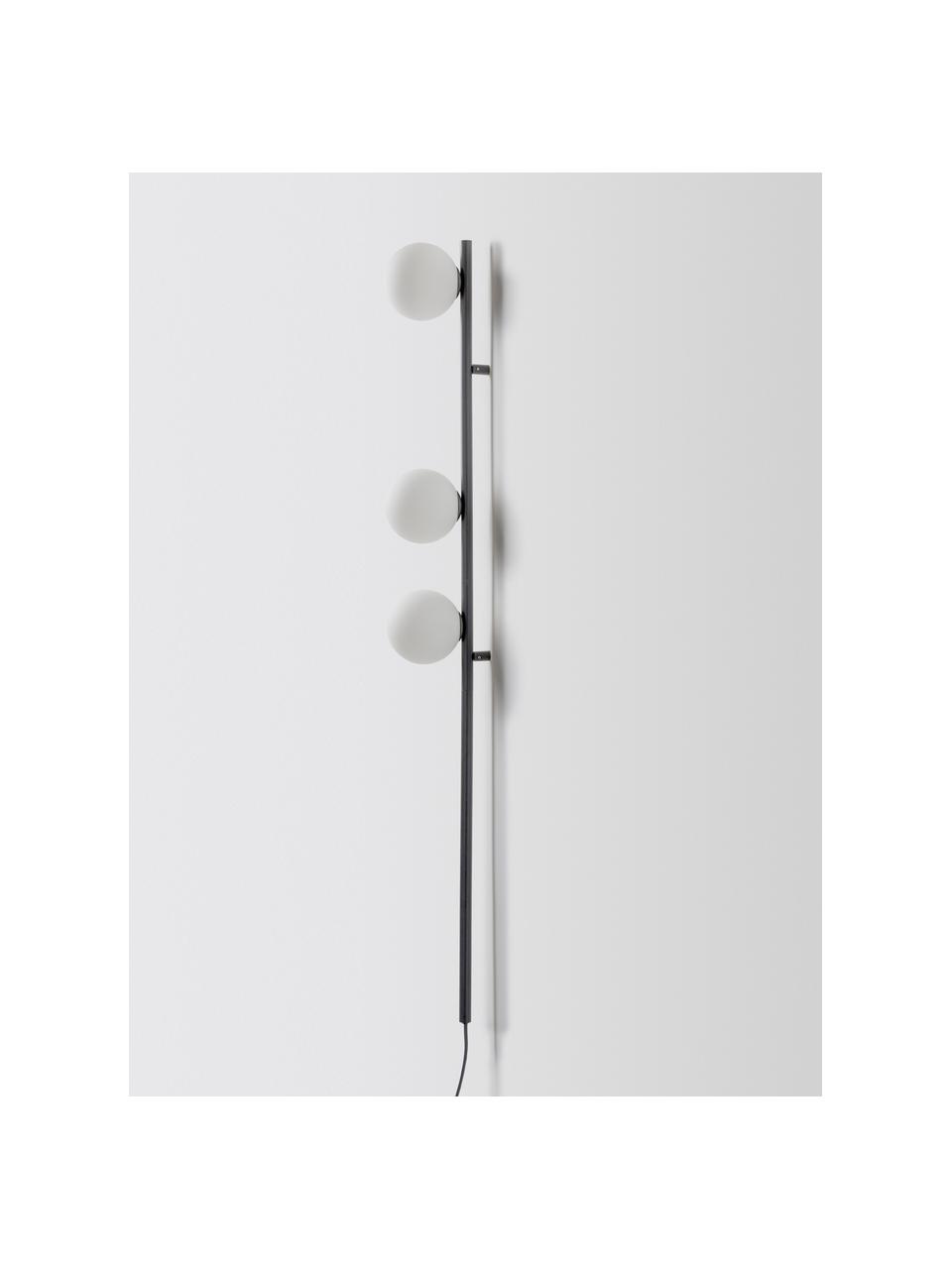 Nástěnné svítidlo se zástrčkou Bar, Černá, Š 12 cm, V 123 cm