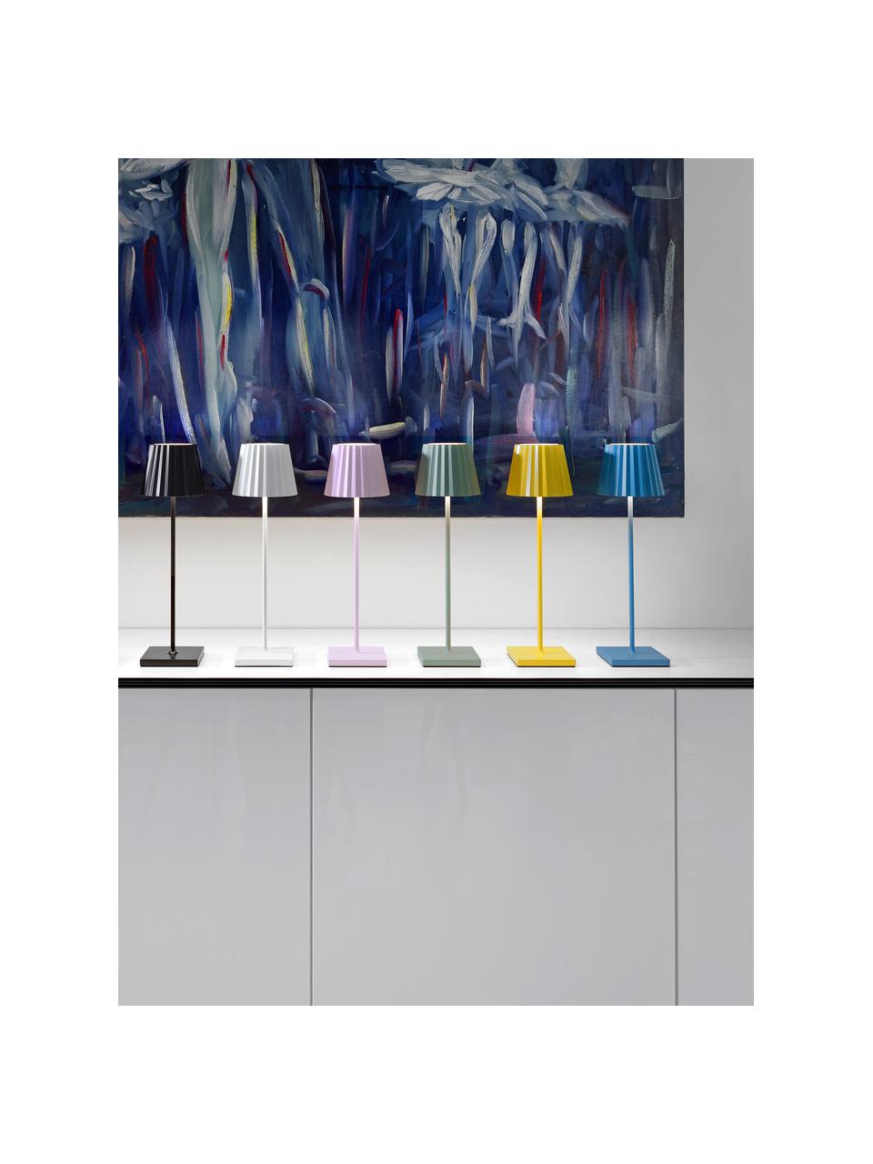 Lámpara de mesa LED para exterior Trellia, portátil, Pantalla: aluminio pintado, Blanco, Ø 12 x Al 38 cm