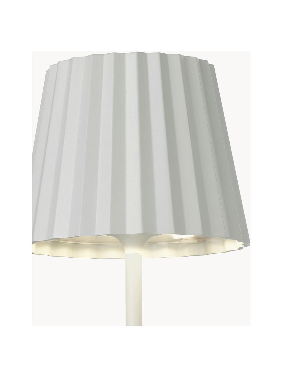 Mobile Dimmbare LED-Aussentischlampe Trellia, Lampenschirm: Aluminium, lackiert, Weiss, Ø 12 x H 38 cm