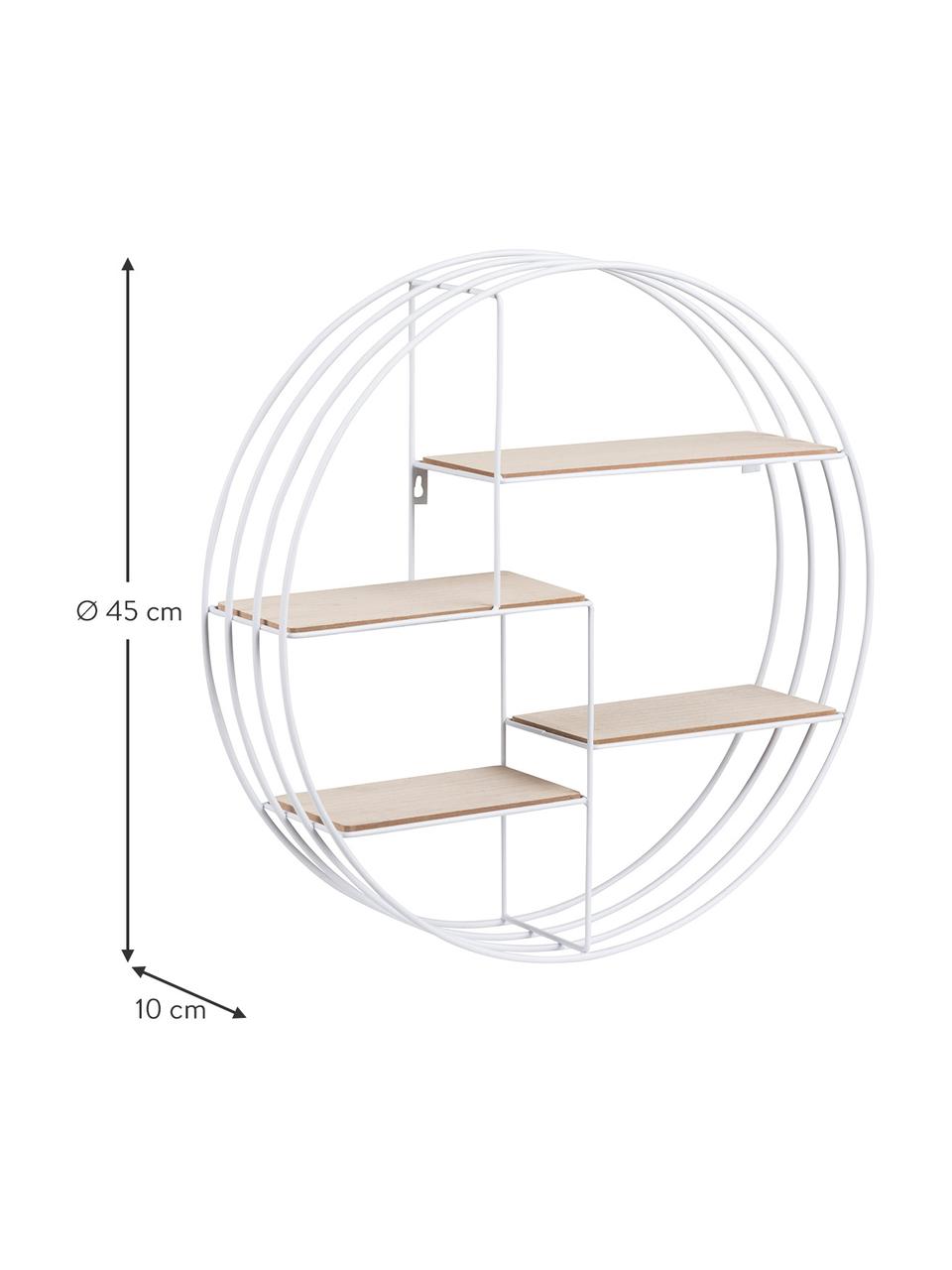 Étagère murale en métal blanche Darkenberg, Blanc, Ø 45 cm