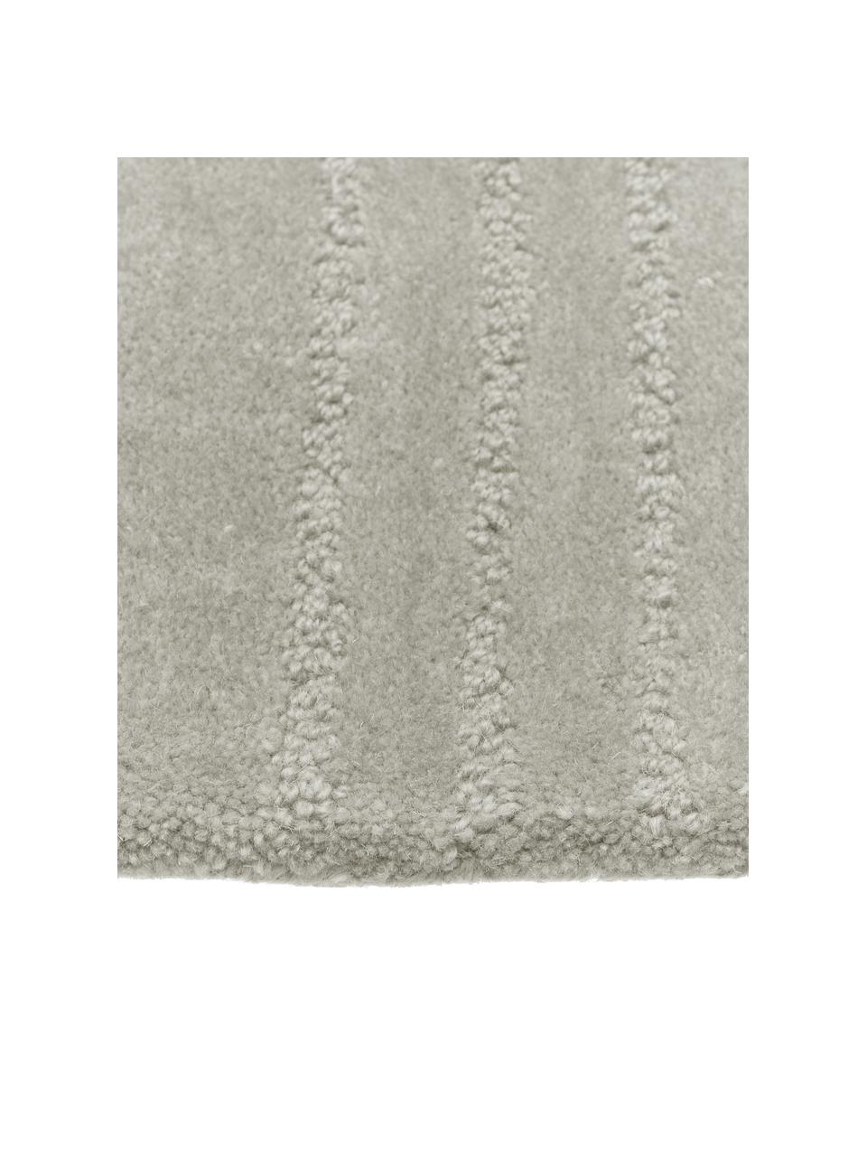 Wollteppich Mason in Hellgrau, handgetuftet, Flor: 100 % Wolle, Hellgrau, B 160 x L 230 cm (Größe M)