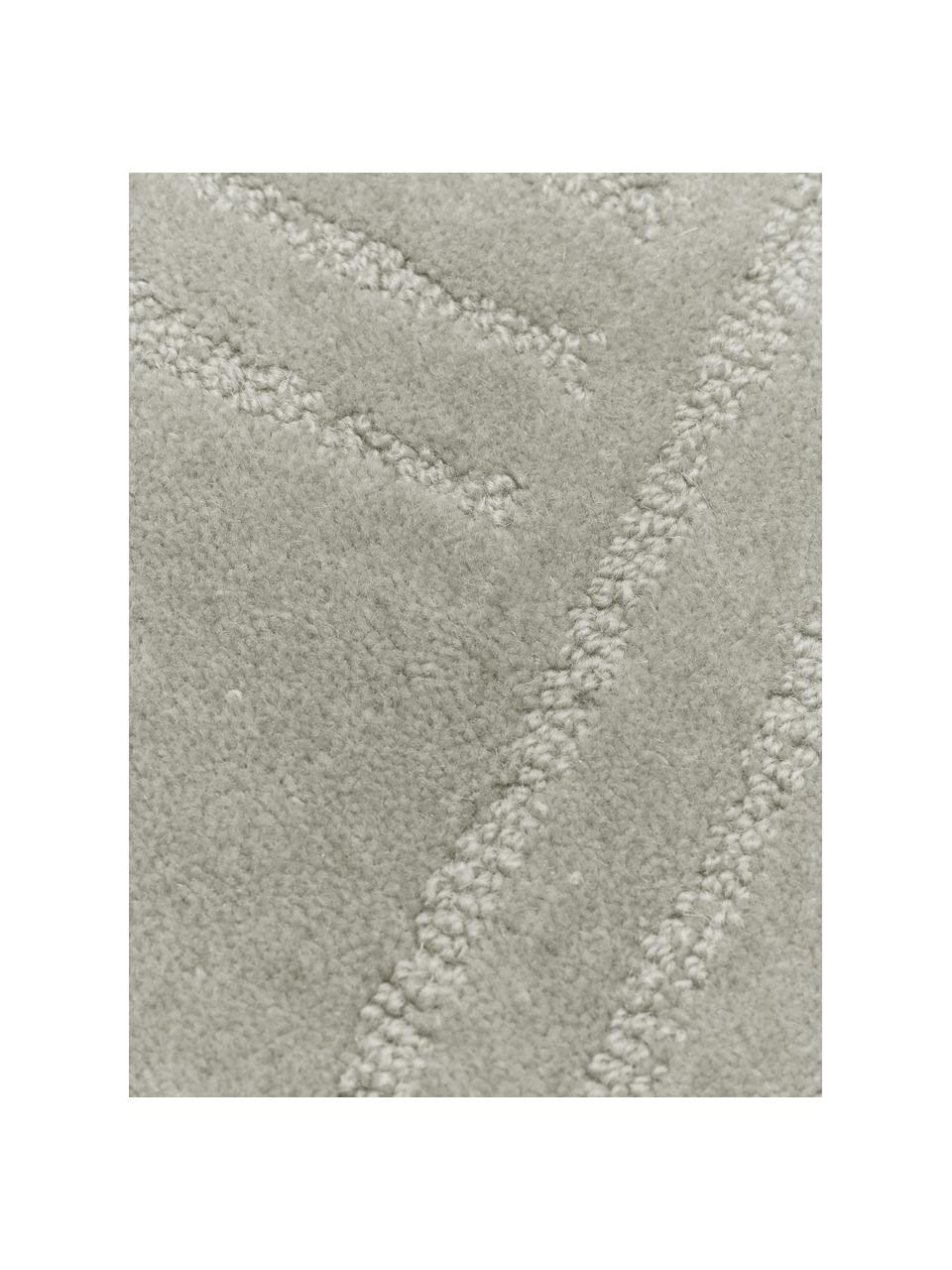 Alfombra artesanal de lana Mason, Parte superior: 100% lana, Reverso: 100% algodón Las alfombra, Gris claro estampado, An 160 x L 230 cm (Tamaño M)