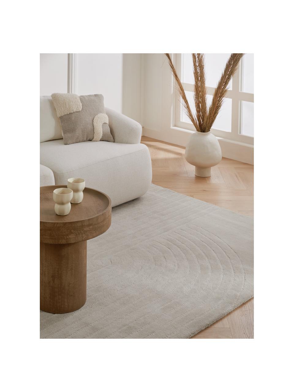 Alfombra artesanal de lana Mason, Parte superior: 100% lana, Reverso: 100% algodón Las alfombra, Gris claro, An 160 x L 230 cm (Tamaño M)