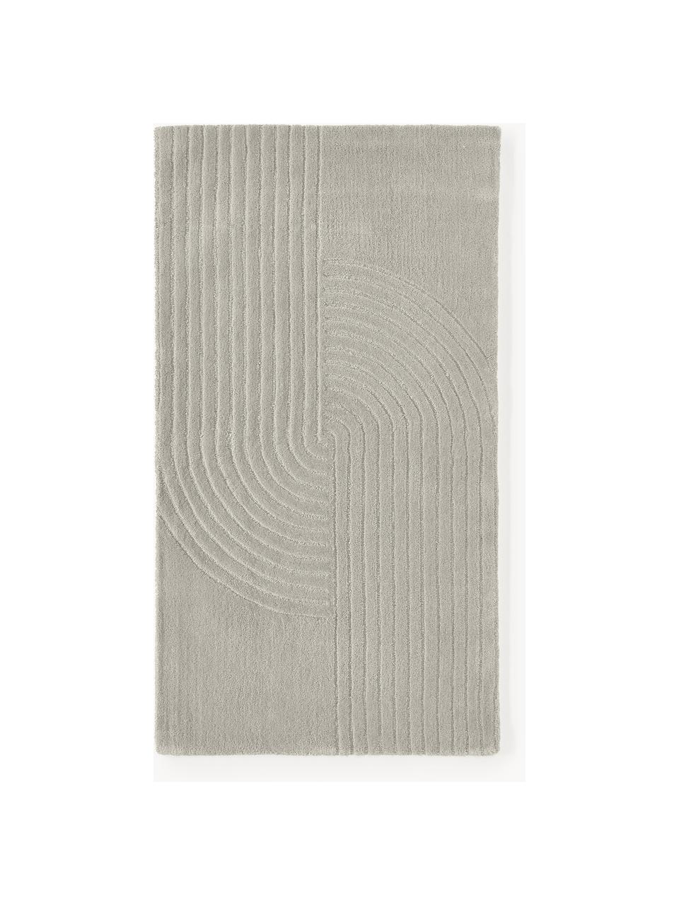 Tapis en laine tufté main Mason, Gris clair, larg. 160 x long. 230 cm (taille M)