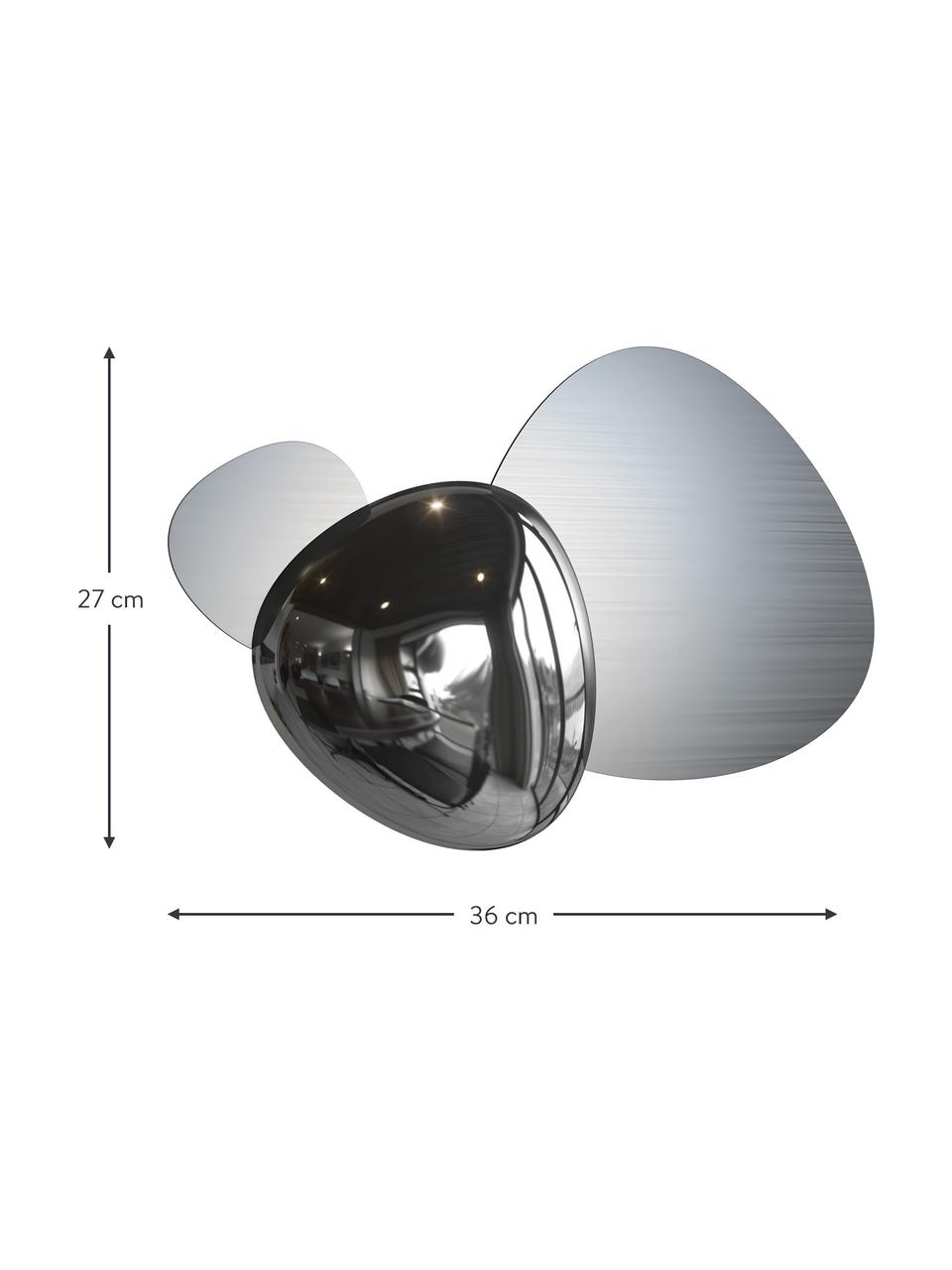 LED-Wandleuchte Jack-Stone, Lampenschirm: Metall, Silberfarben, B 36 x T 7 cm
