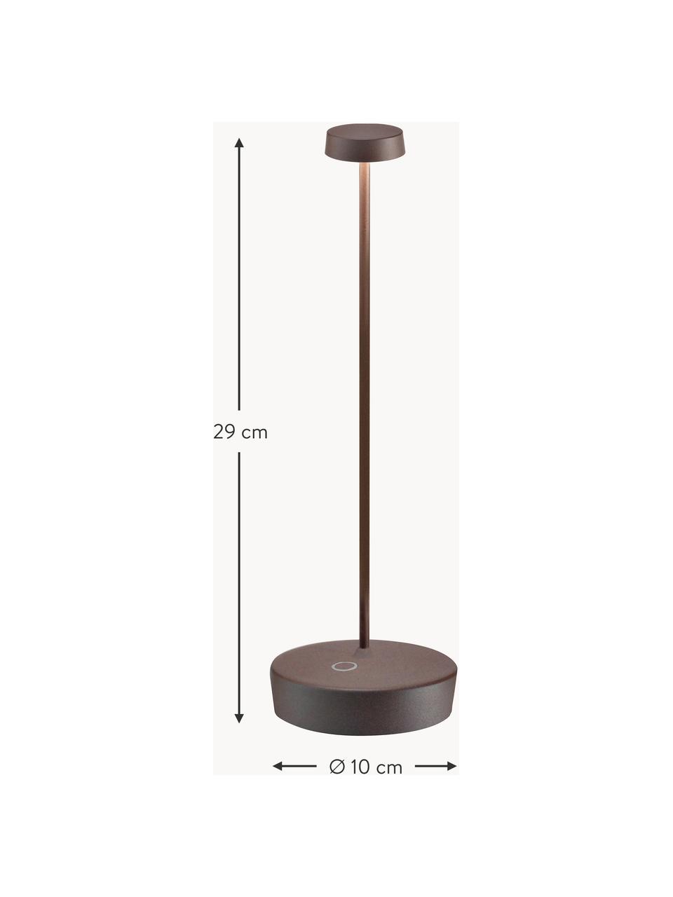 Lámpara de mesa pequeña LED regulable Swap Mini, portátil, Lámpara: aluminio recubierto Cable, Turrón, Ø 10 x Al 33 cm