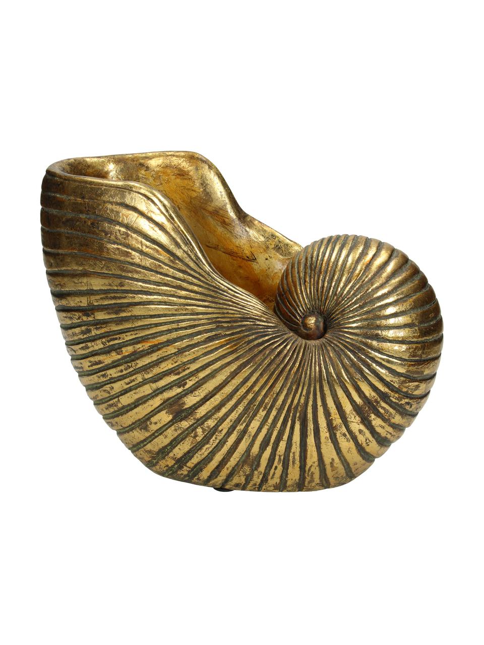 Obal na květináč Shell, Polyresin, Zlatá, Š 25 cm, V 19 cm