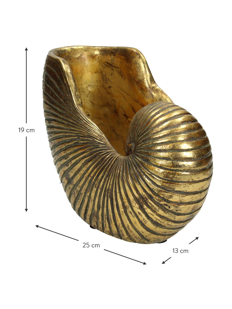 Macetero Shell, Poliresina, Dorado, An 25 x Al 19 cm