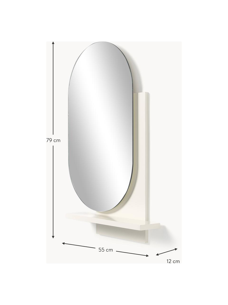 Espejo de pared con estante Sorin, Espejo: cristal, Blanco, An 55 x Al 79 cm