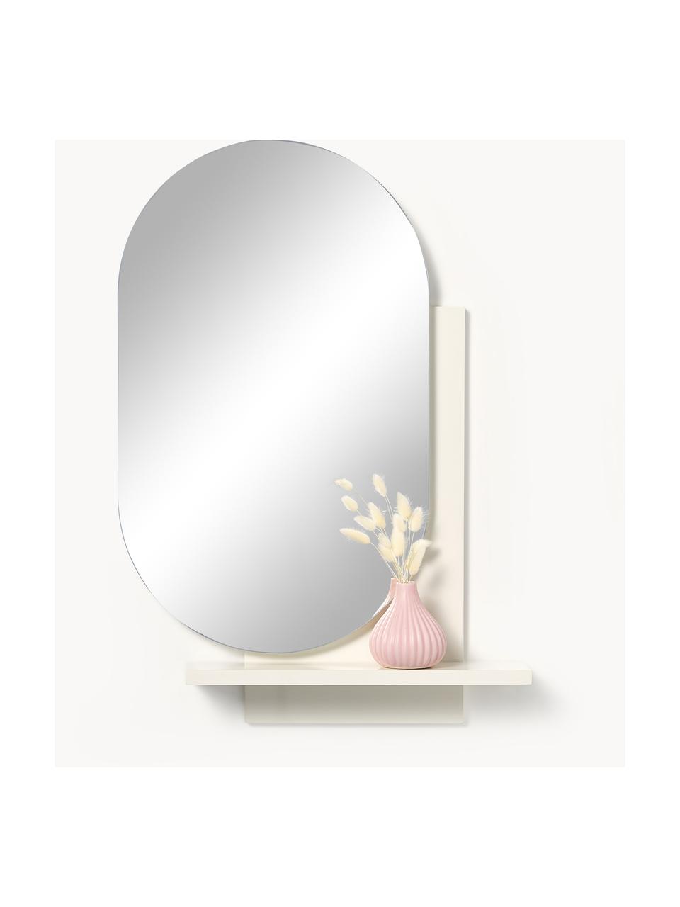 Miroir mural avec étagère Sorin, Blanc, larg. 55 x haut. 79 cm