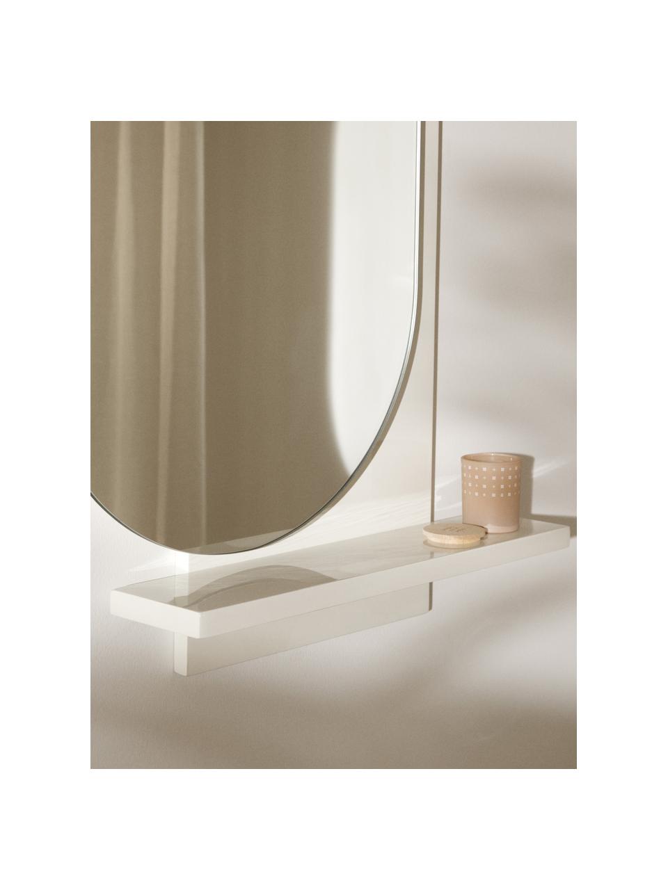 Miroir mural avec étagère Sorin, Blanc, larg. 55 x haut. 79 cm