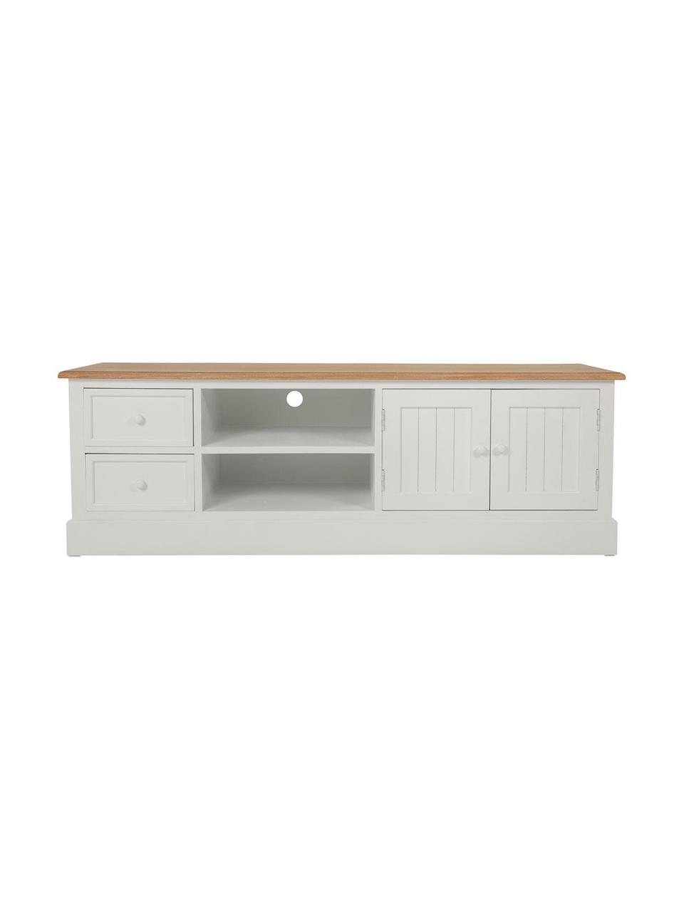 Mueble de TV Nora, Blanco, beige, An 150 x Al 50 cm