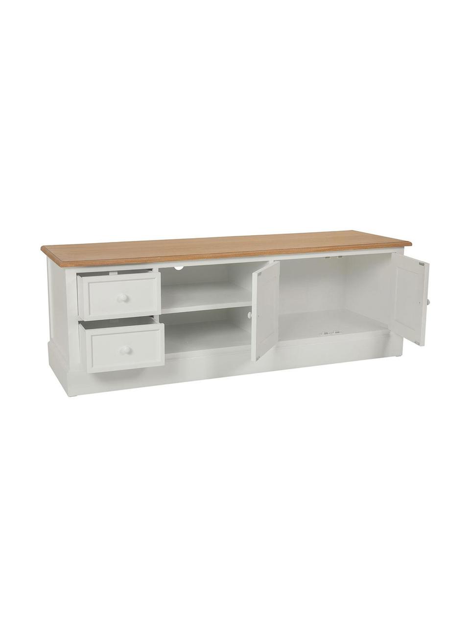 Mueble de TV Nora, Blanco, beige, An 150 x Al 50 cm