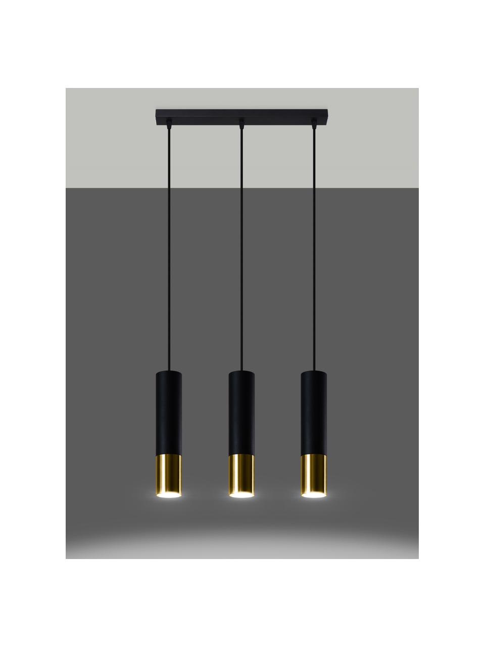 Lampa wisząca Longbot, Czarny, odcienie złotego, S 40 x W 30 cm