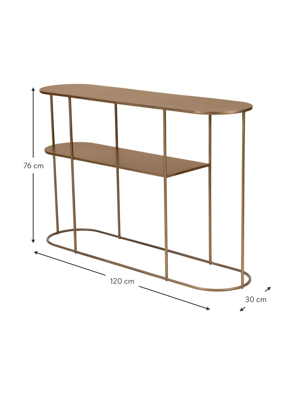 Kovový konzolový stolík Grayson, Potiahnutý kov, Odtiene mosadznej, Š 120 x V 76 cm