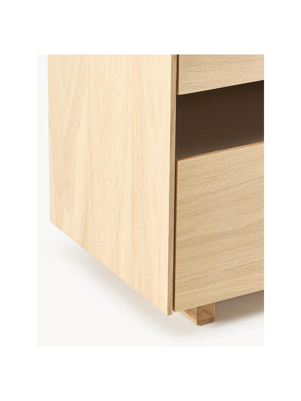 Dřevěný noční stolek Larsen, Lakované dubové dřevo, Š 50 cm, V 50 cm