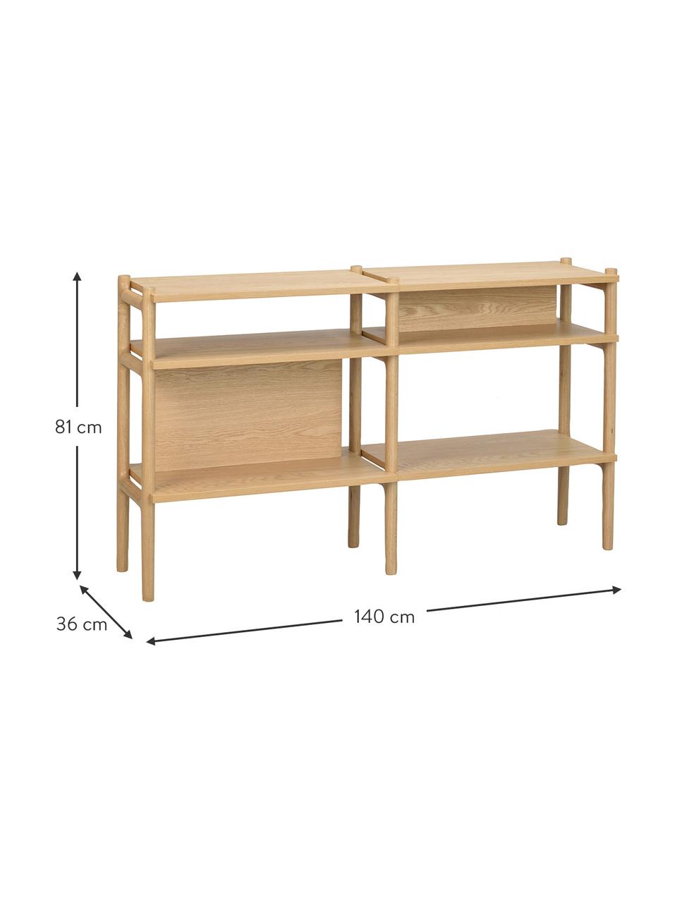 Regál z dubového dreva Holton, Dubové drevo, Š 140 x V 81 cm