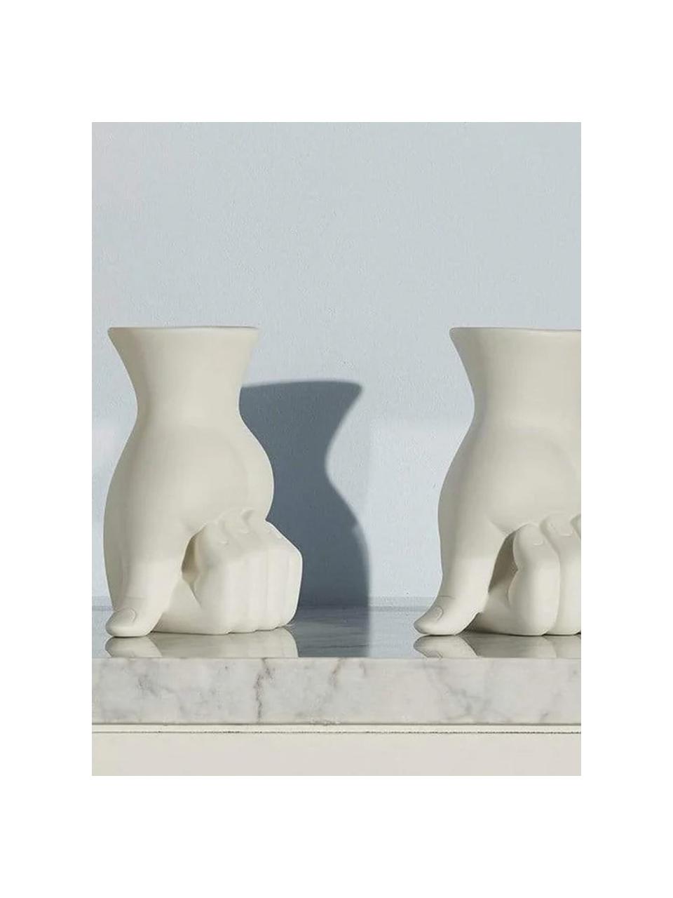 Jarrón de porcelana Marcel, 15 cm, Porcelana, Blanco, An 11 x Al 15 cm